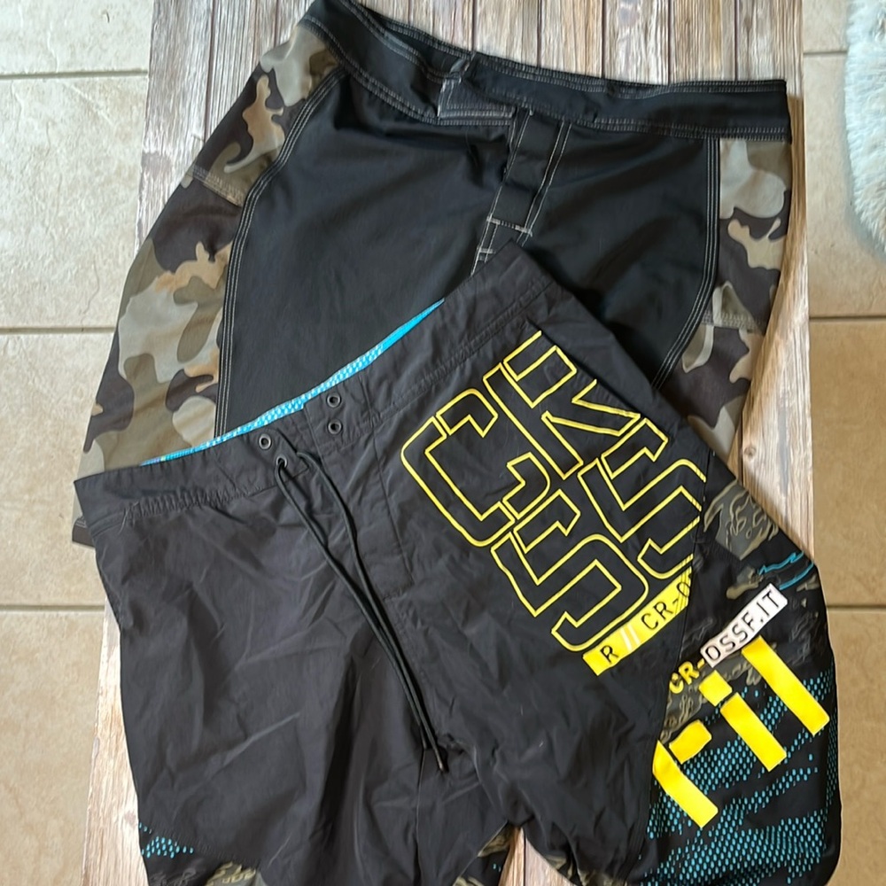 2 pair of camo CrossFit shorts 32